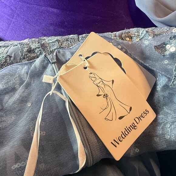 NEW πWedding Dress Chiffon Long Sleeves Lace Sequins Mother Bride/ Groom Dress - Picture 13 of 16